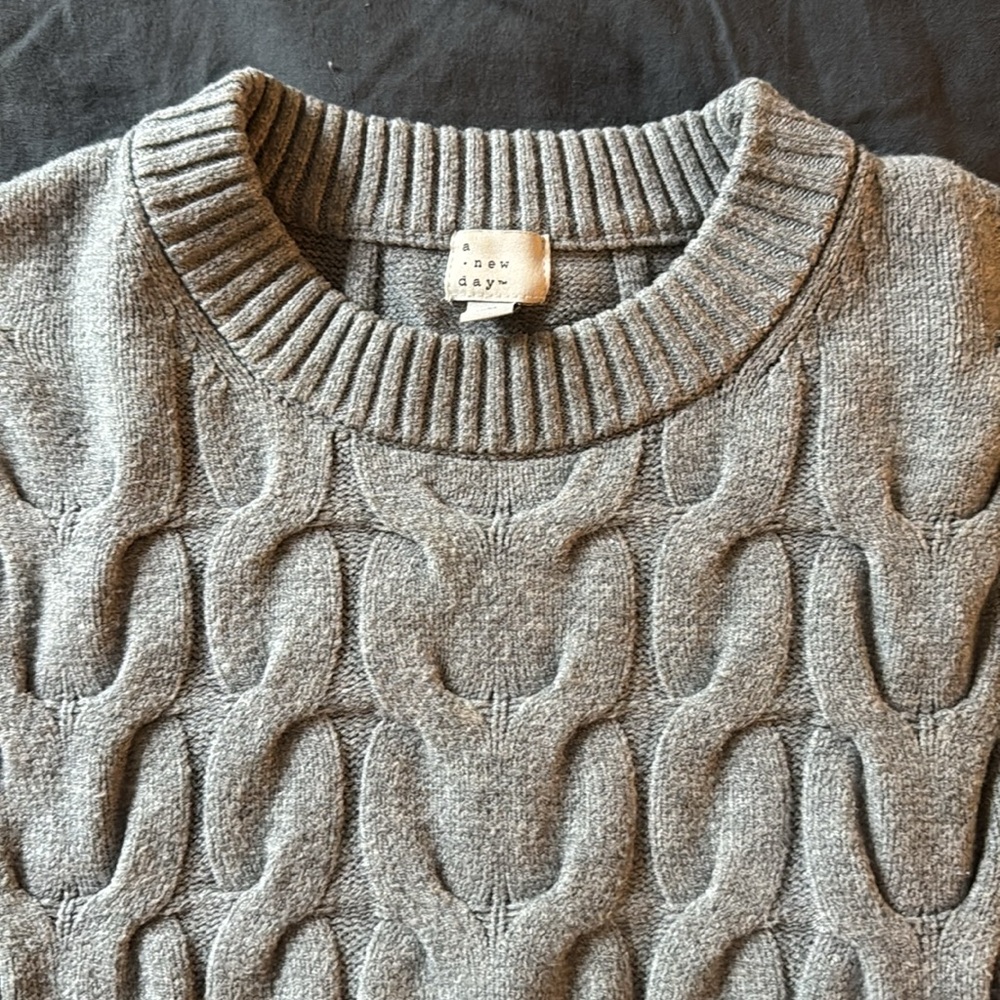 Light grey Target Cable Knit Crewneck Sweater